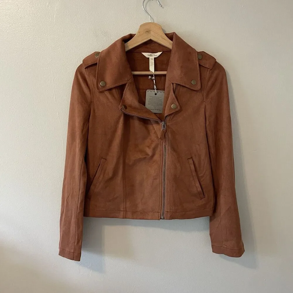 NWT Matilda Jane Girl's Faux Suede Moto Jacket Size 16 Tween